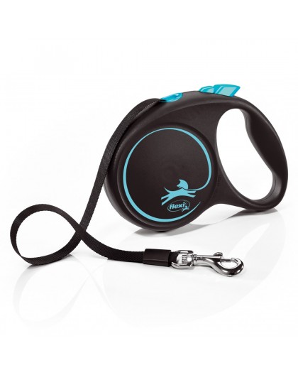 Flexi Automatic leash Black Design M 5 m, Blue