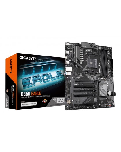GIGABYTE B550 EAGLE Motherboard - AMD Ryzen 5000 G-Series CPUs, 10+3+1 Phases VRM, up to 3200MHz DDR4, 1xPCIe 4.0 + 1xPCIe 3.0 M