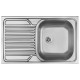 1-bowl steel sink with drainer on the left side - overlay
