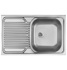 1-bowl steel sink with drainer on the left side - overlay
