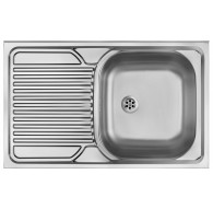 1-bowl steel sink with drainer on the left side - overlay
