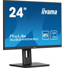 iiyama ProLite 24” 3-side borderless monitor featuring IPS (In-Plane-Switching) panel with a 16:10 aspect ratio and height-adjus