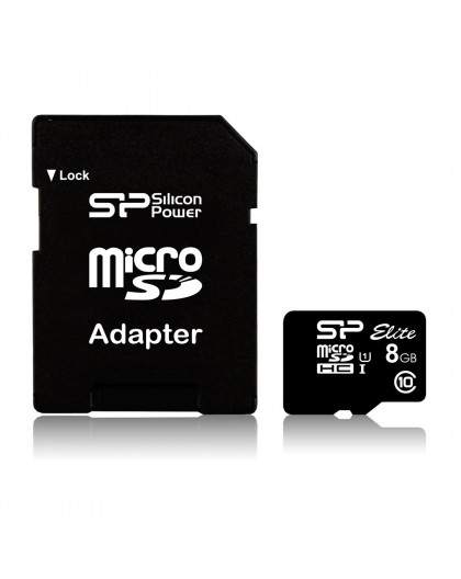 Silicon Power Elite 8GB microSDHC UHS-I memory card Class 10