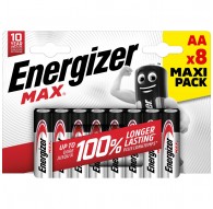 ENERGIZER BATTERIES ALKALINE MAX AA LR6, 8 PIECES, ECO PACKAGING
