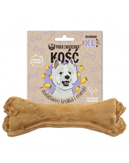 PAKA ZWIERZAKA Bone with rabbit and mango XL 17 cm - dog treat - 115g