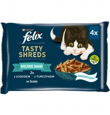 FELIX Tasty Shreds with salmon and tuna - 4x 80g
