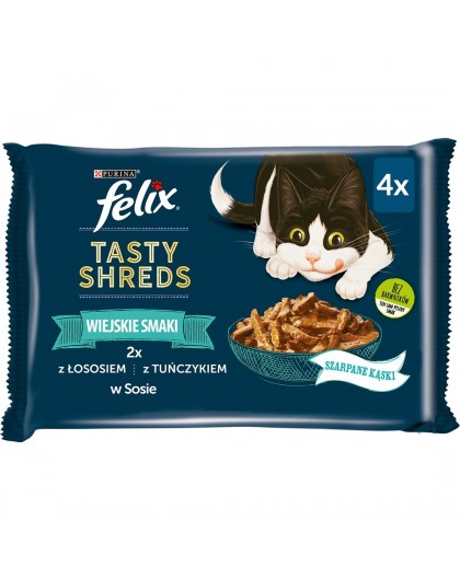 FELIX Tasty Shreds with salmon and tuna - 4x 80g