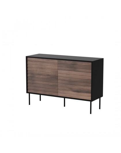 Cama CORTINA 1D3S chest of drawers 120x40x81 black/walnut