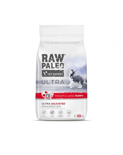 RAW PALEO Ultra Medium&Large Puppy Beef - dry food for puppies - 10 kg