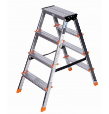 Krause Dopplo double-sided step ladder silver