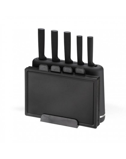 Maestro MR-1412-BLACK Knife set with block + Cutting board set Black