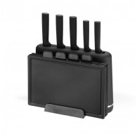 Maestro MR-1412-BLACK Knife set with block + Cutting board set Black