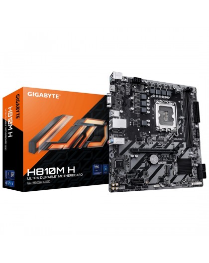 GIGABYTE H810M H Motherboard - Intel Core Ultra (Series 2) CPUs, 4+1+2 Phases VRM, up to 6400MHz DDR5, 1xPCIe 4.0 M.2, 1GbE LAN,