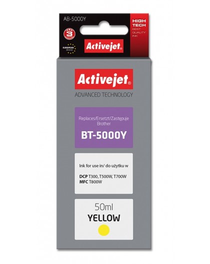 Activejet AB-5000Y Ink Bottle (replacement for Brother BT-5000Y Supreme 50 ml yellow)