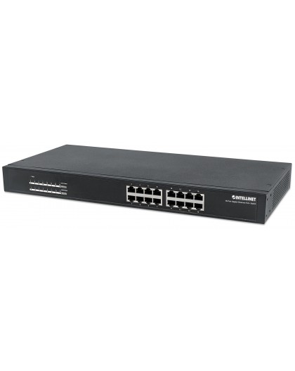Intellinet 16-Port Gigabit Ethernet PoE+ Switch, 16 x PoE ports, IEEE 802.3at/af Power-over-Ethernet (PoE+/PoE), Endspan, Rackmo