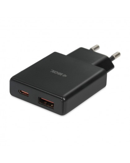iBOX C-43 Slim GaN PD30W Wall charger, Black