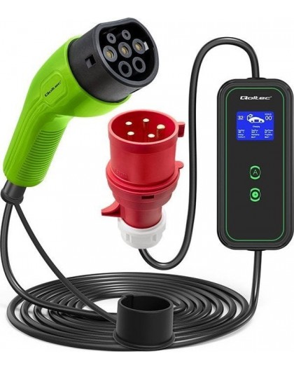Qoltec Mobile charger for EV cars 2-in-1 Type 2 7kW 230V CEE 3 PIN