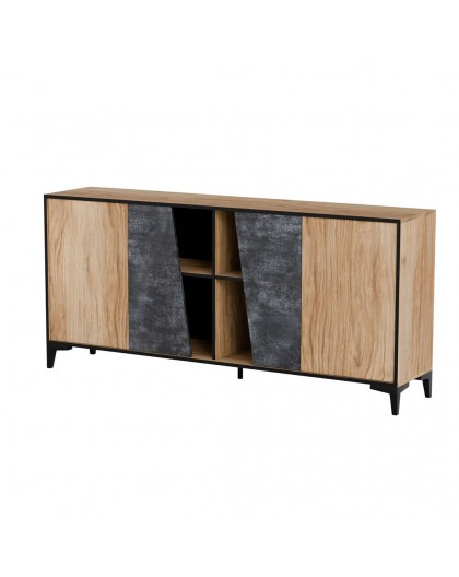 Cama 4D chest of drawers OVO 180x38xH83 oak/concrete