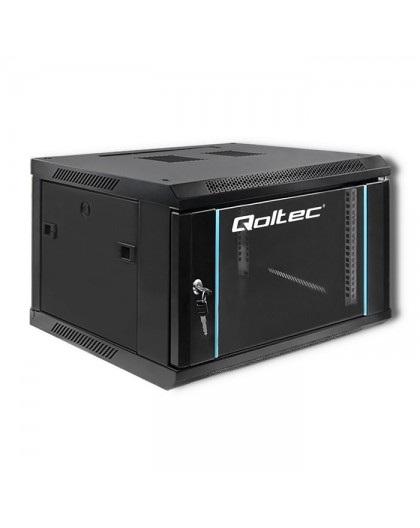 Qoltec 54465 19" RACK cabinet | 6U | 600 x 600 x 370 | Tempered doors | Hanging