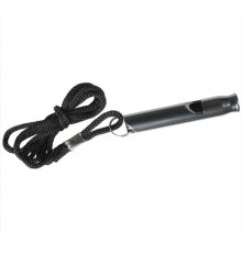 Survival whistle, aluminium , black