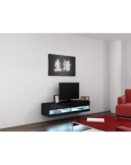 Cama TV stand VIGO NEW 30/140/40 black/black gloss