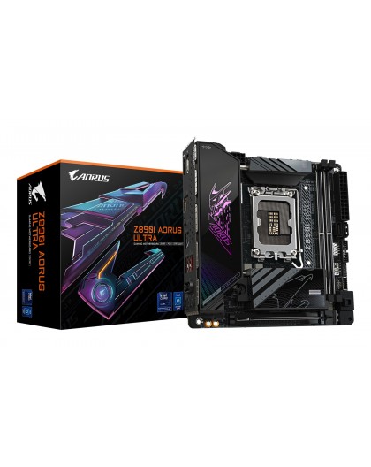 GIGABYTE Z890I AORUS ULTRA Motherboard - Supports Intel Core Ultra (Series 2) CPUs, 8+1+2 phases VRM, up to 8800MHz DDR5 (OC), 1