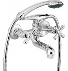 Wall-mounted bathtub mixer with shower set