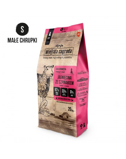 WIEJSKA ZAGRODA Lamb with Spinach – dry puppy food – 20kg
