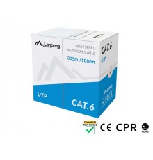 LANBERG CABLE UTP CAT.6 305M WIRE CU GRAY