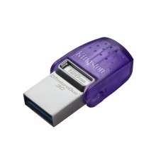 Kingston Technology DataTraveler microDuo 3C USB flash drive 64 GB USB Type-A / USB Type-C 3.2 Gen 1 (3.1 Gen 1) Purple, Stainle