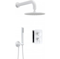 Concealed shower set with mixer box - with overhead shower