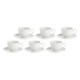 Set of 6 Ducale Saucer Tea Cups - White, 220 ml