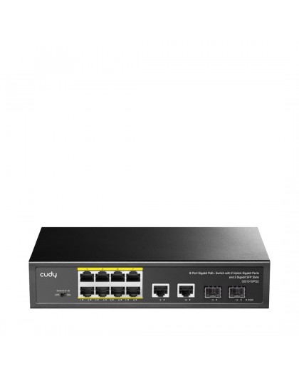 Cudy GS1010PS2 network switch Unmanaged Gigabit Ethernet (10/100/1000) Power over Ethernet (PoE) Black
