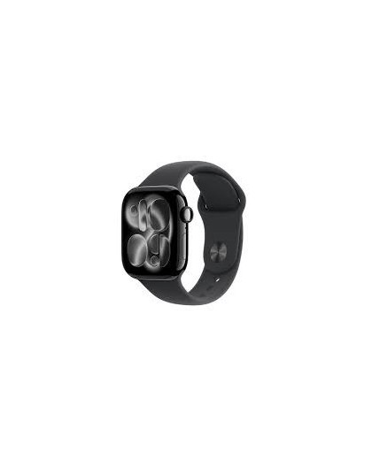 Apple Watch Series 11Â GPSÂ 42mmÂ Jet Black Aluminium Case with Black Sport Band - S/M