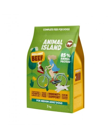 ANIMAL ISLAND Brilliant beef - dry dog food - 3kg