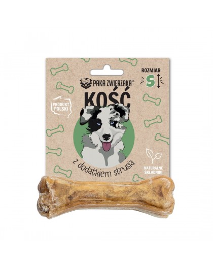 PAKA ZWIERZAKA Bone with added ostrich S 10 cm - dog treat - 35g