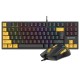Tracer HORNET 87 keyboard Mouse included Gaming USB QWERTY English Black, Yellow