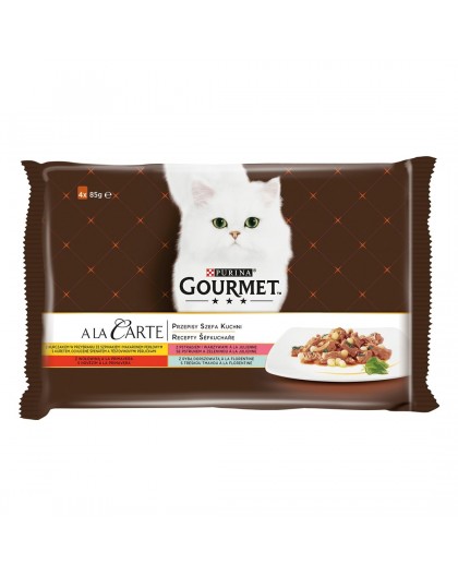 GOURMET A la Carte Chicken, Trout, Beef, and Fish - wet cat food - 4 x 85 g