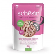 SCHESIR in jelly Tuna and chicken with ham - wet cat food - 85 g