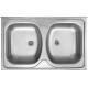 2-bowl steel sink - overlay