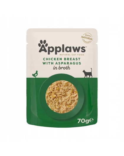 APPLAWS Chicken fillet with asparagus in broth - wet cat food - 70g