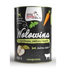 SYTA MICHA Beef with carrot, apple and basil - wet dog food - 400g