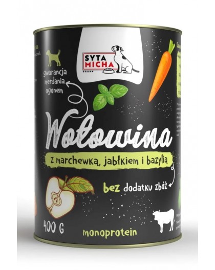 SYTA MICHA Beef with carrot, apple and basil - wet dog food - 400g