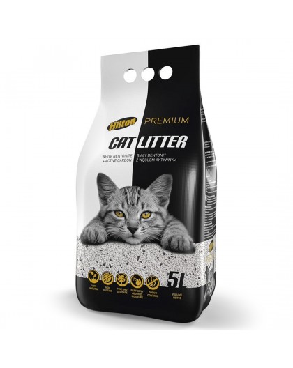 HILTON Bentonite with activated carbon White - cat litter - 5 l
