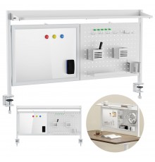 Ergo Office desk divider / organizer, max load 10kg, white board, width 1116mm, white, ER-301 W