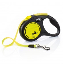Flexi New NEON 5 m Black, Yellow Dog Retractable lead