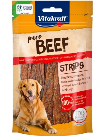 VITAKRAFT Pure Beef Strips - dog treat - 80 g