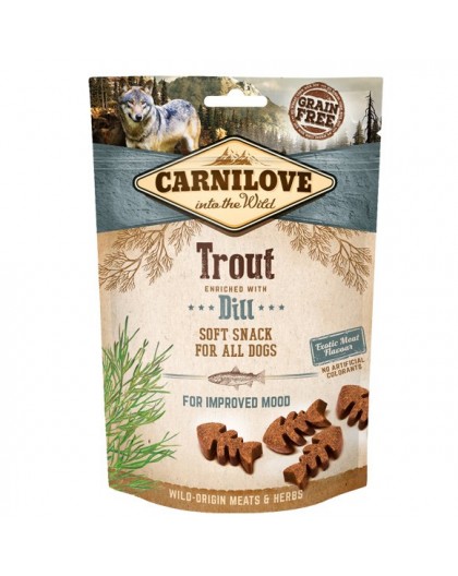 CARNILOVE SEMI-MOIST SOFT SNACK Trout Enriched with Dill - dog treat - 200 g