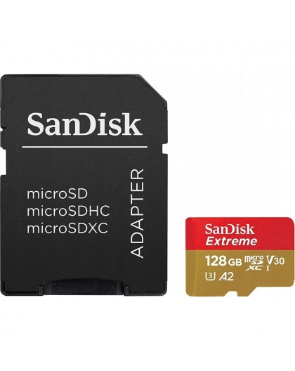 SanDisk Extreme 128 GB MicroSDXC UHS-I Class 10 + adapter