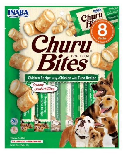 INABA Churu Bites Chicken with tuna recipe - Dog treat - 8x12g
